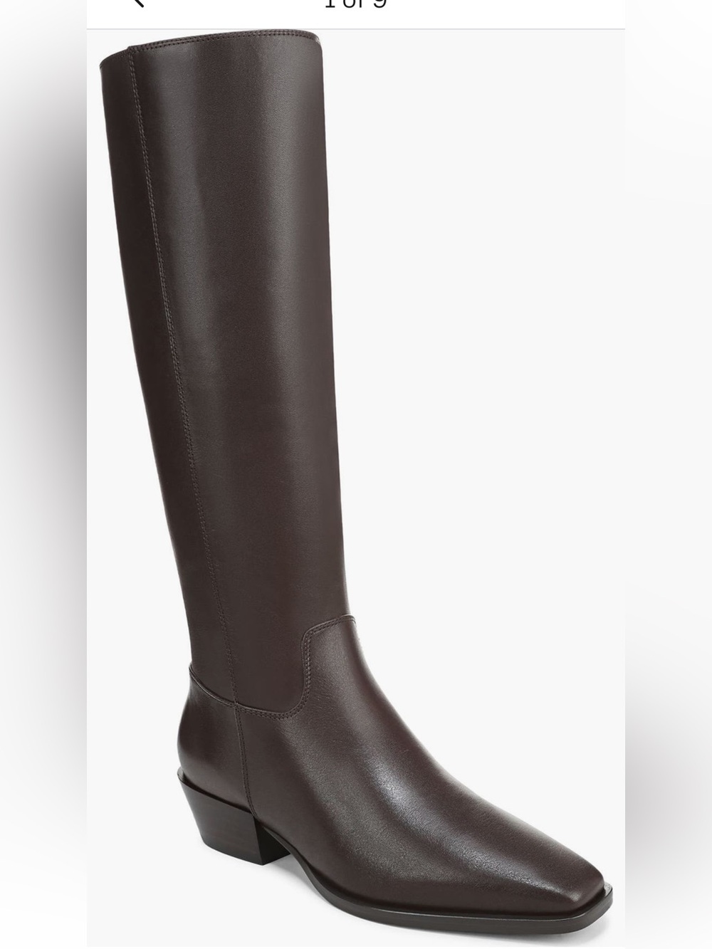 Nordstrom Black Leather “Turner” Knee-High Block Heel Boots
